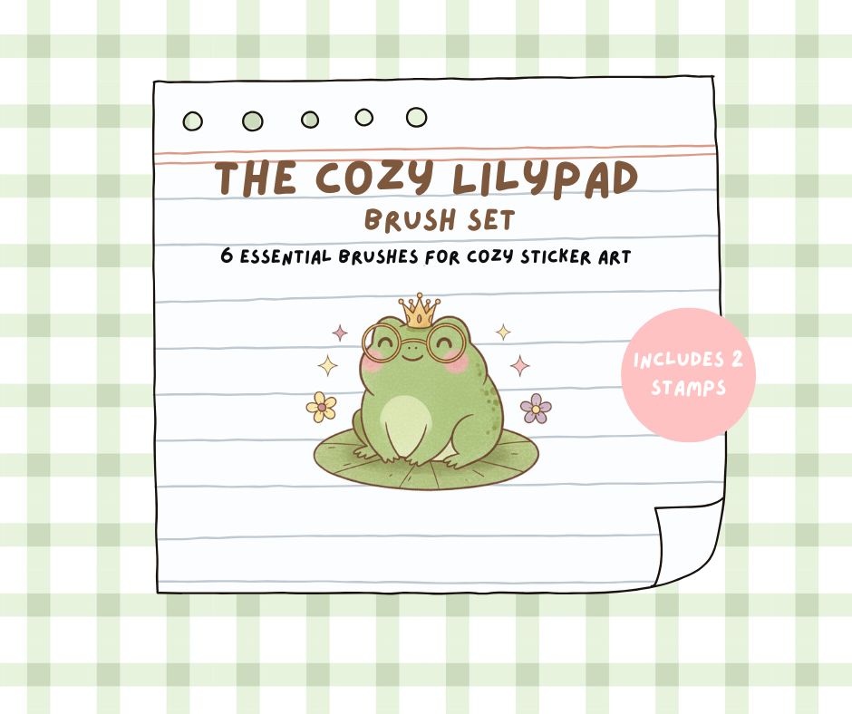 The Cozy Lilypad Brush Set for Procreate | Sticker Art Brush Essentials