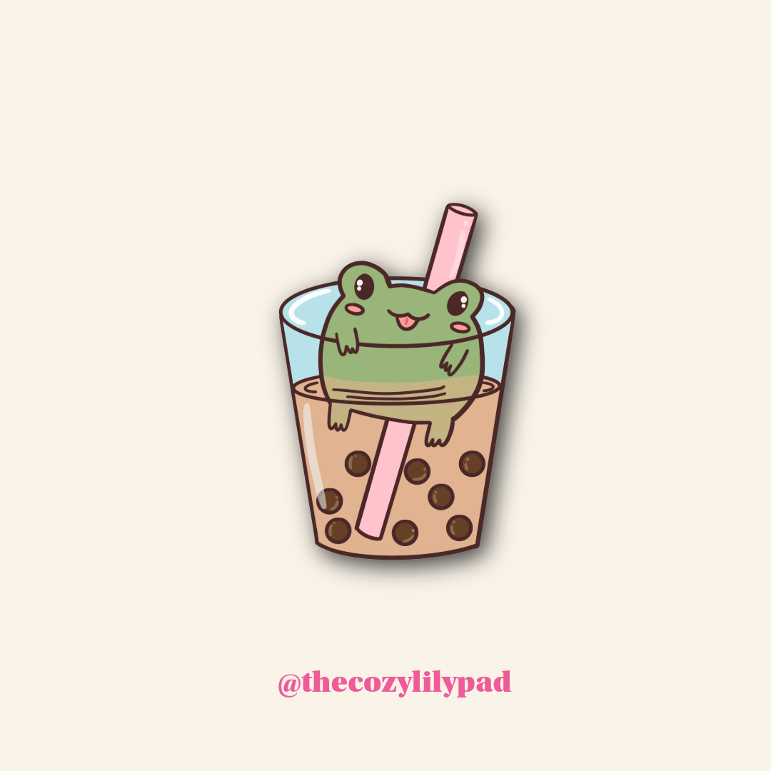 Boba Frog Sticker